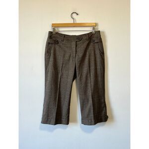 2000s Y2K Cropped Brown Plaid Capri Cropped Pants H&M Size 12